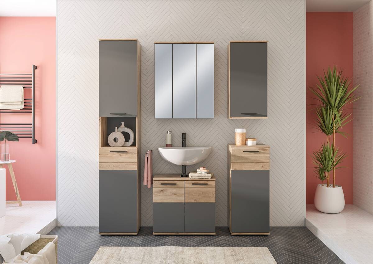 Hängeschrank Mason dunkelgrau Nox Oak Nachbildung B/H/T: ca. 37x77x24 cm