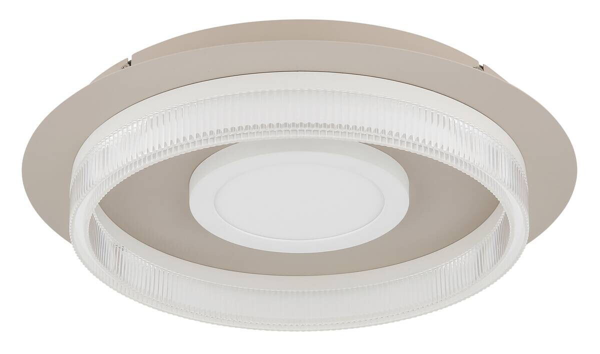 GLOBO Deckenleuchte transparent weiß sand Metall Kunststoff H/D: ca. 8,5x40 cm 1 Brennstellen