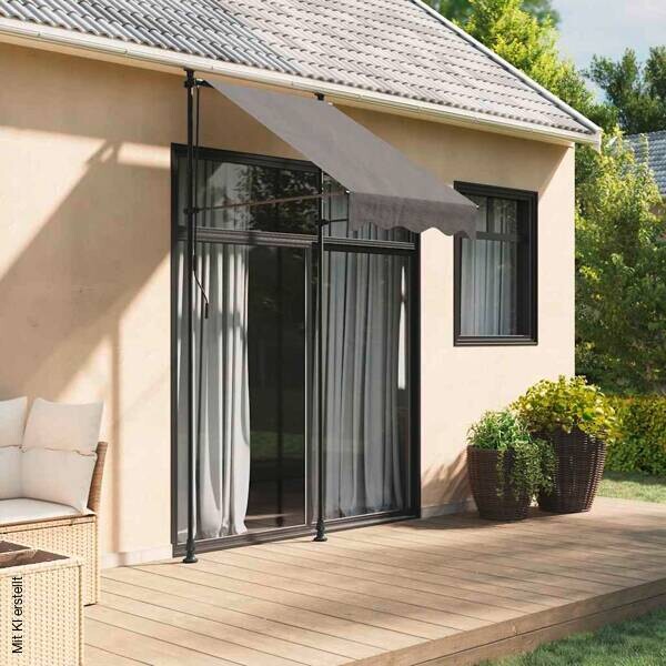 vidaXL Markise anthrazit 100% Polyester B/H/L: ca. 150x300x100 cm