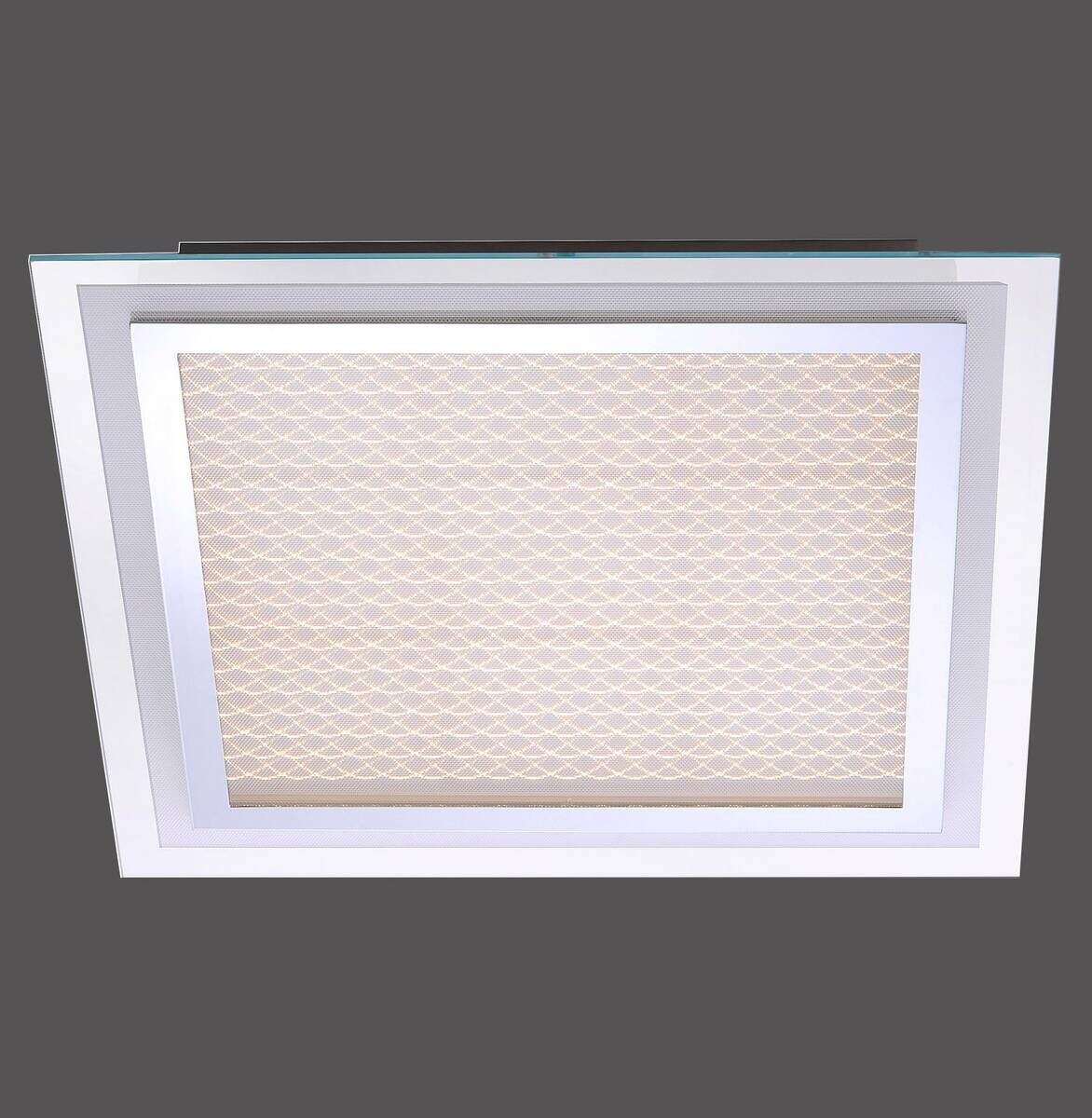 Paul Neuhaus LED-Deckenleuchte Foil Chrom B/H/L: ca. 44,5x8x44,5 cm