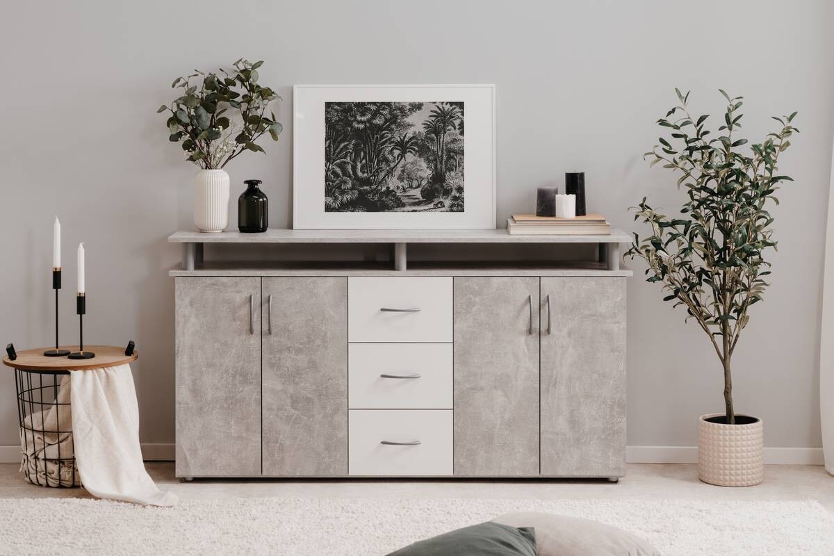 Megakommode Nevada Beton Optik B/H/T: ca. 155x84x35 cm