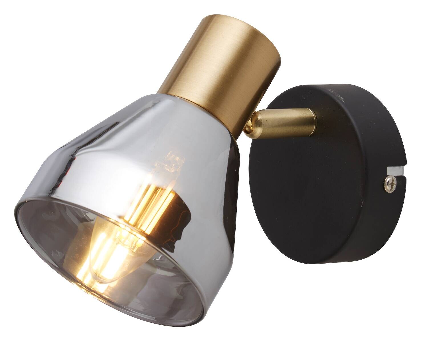 Searchlight Strahler Westminster schwarz messing Glas Stahl B/H/T: ca. 9x17x12 cm E14 1 Brennstellen