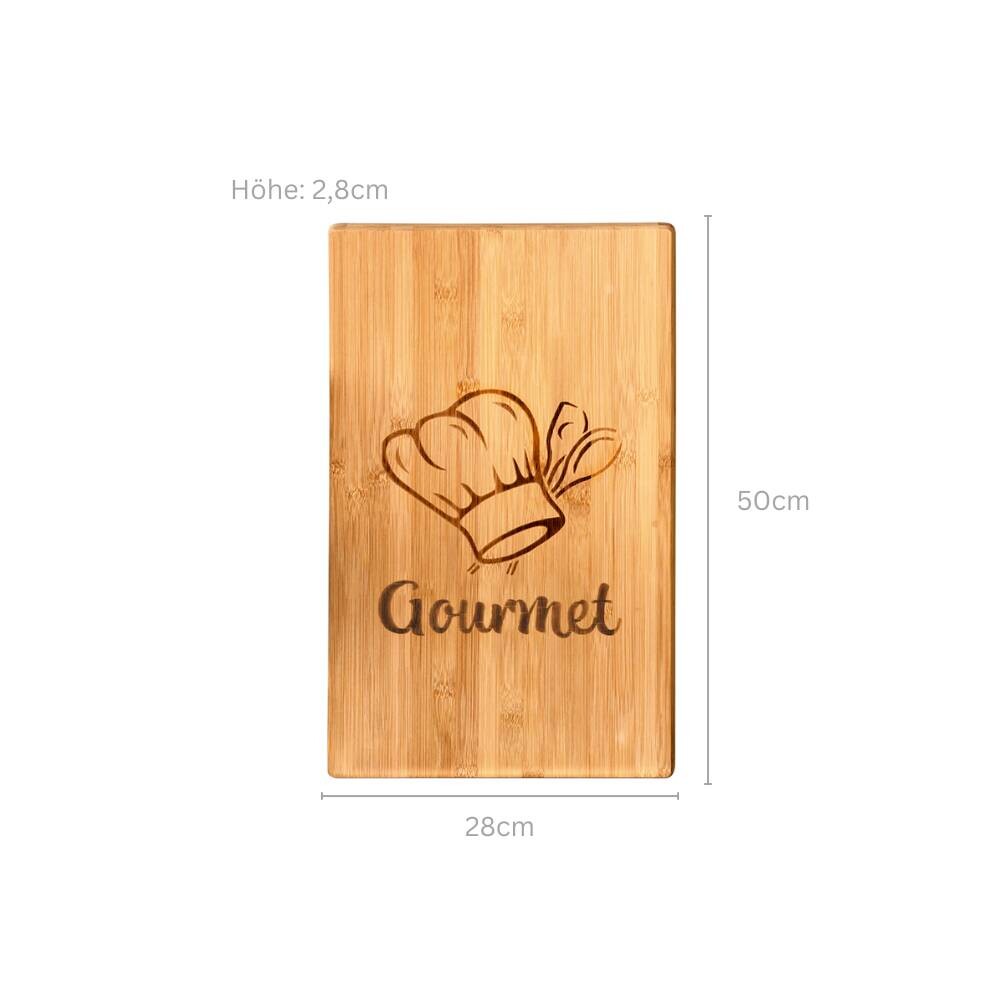 Kesper Herdabdeckplatte braun Bambus B/H/L: ca. 28x2,8x50 cm