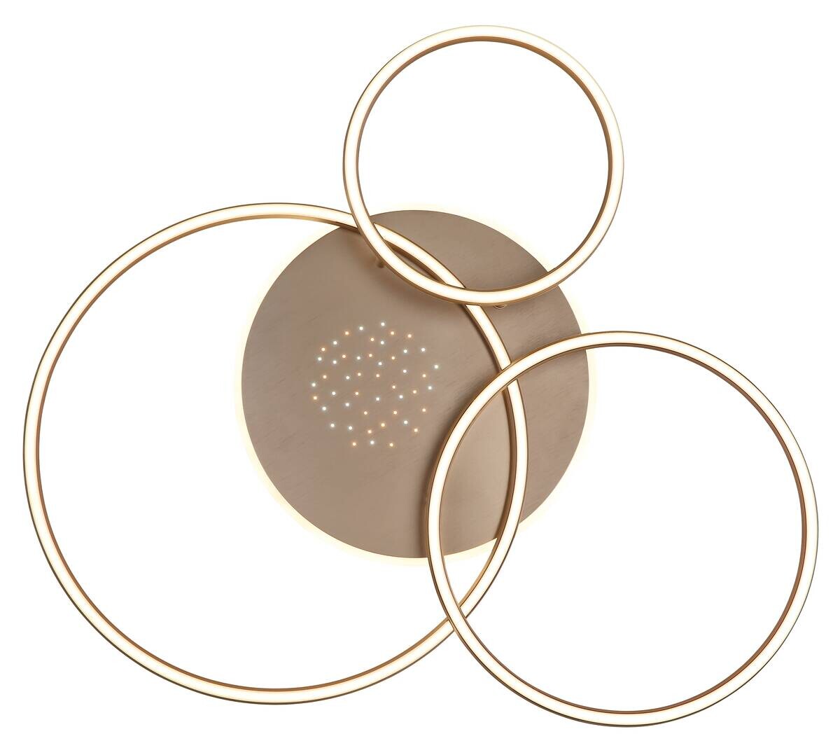 GLOBO LED-Deckenleuchte champagner kaffee Metall Aluminium B/H/L: ca. 70x13x80,7 cm 1 Brennstellen