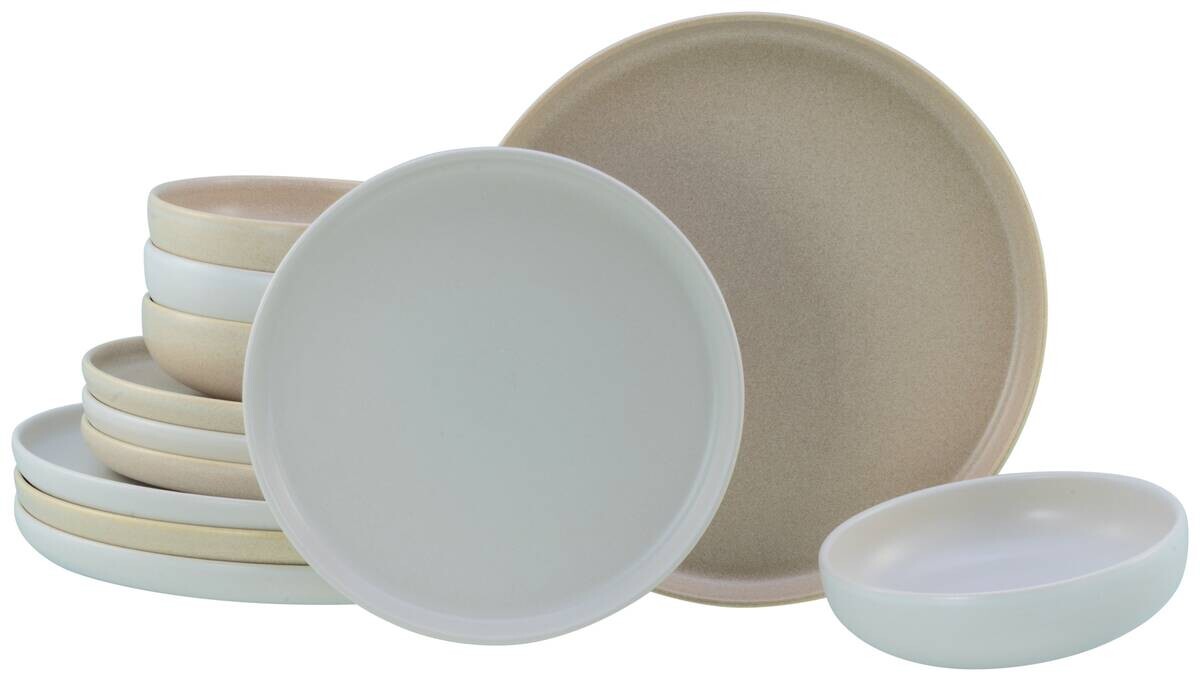 CreaTable Tafelservice Uno Toscana mehrfarbig Steinzeug 12 tlg.