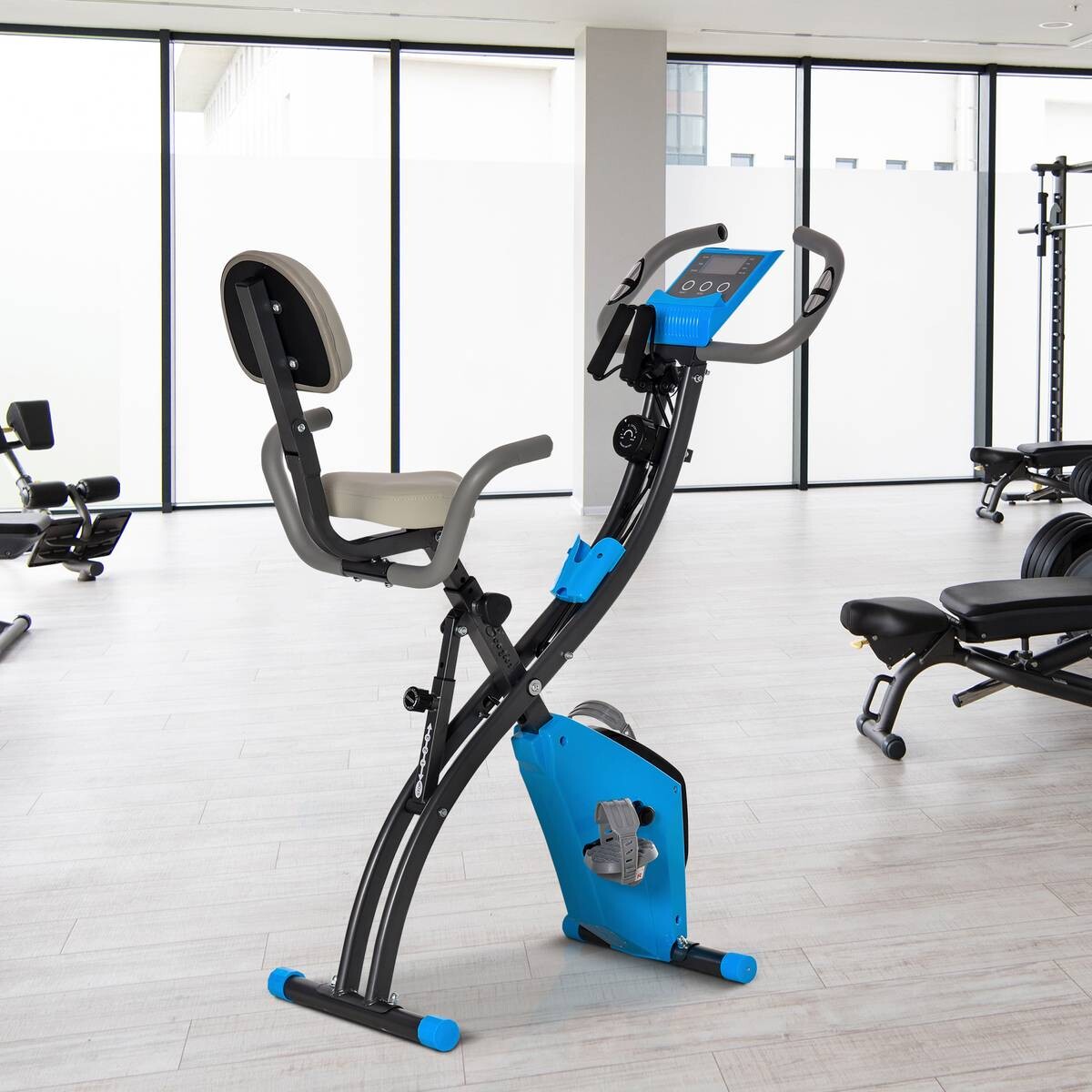 HOMCOM Fahrradtrainer blau Stahl B/H/L: ca. 51x115x97 cm