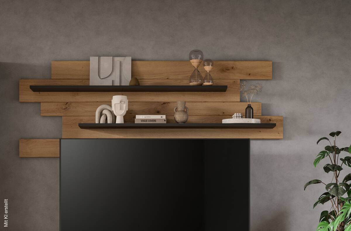 Wandboard Canu basaltgrau Nachbildung Artisan Oak Nachbildung B/H/T: ca. 67x184x19 cm