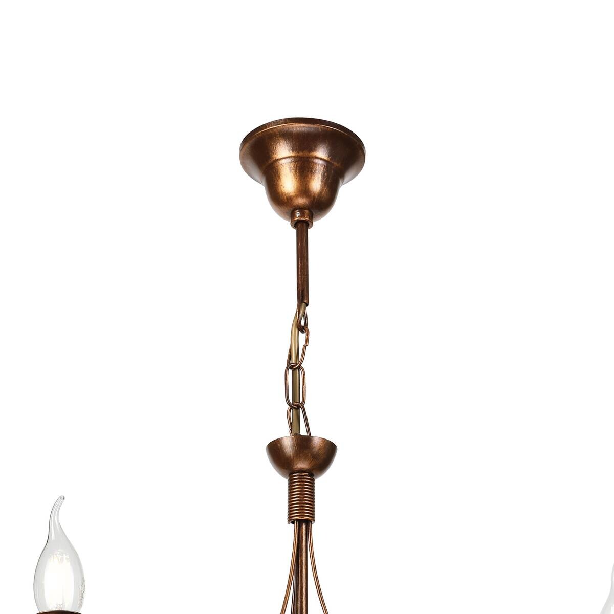 Lamkur Pendelleuchte braun Stahl B/H/L: ca. 53x71x53 cm E14 3 Brennstellen