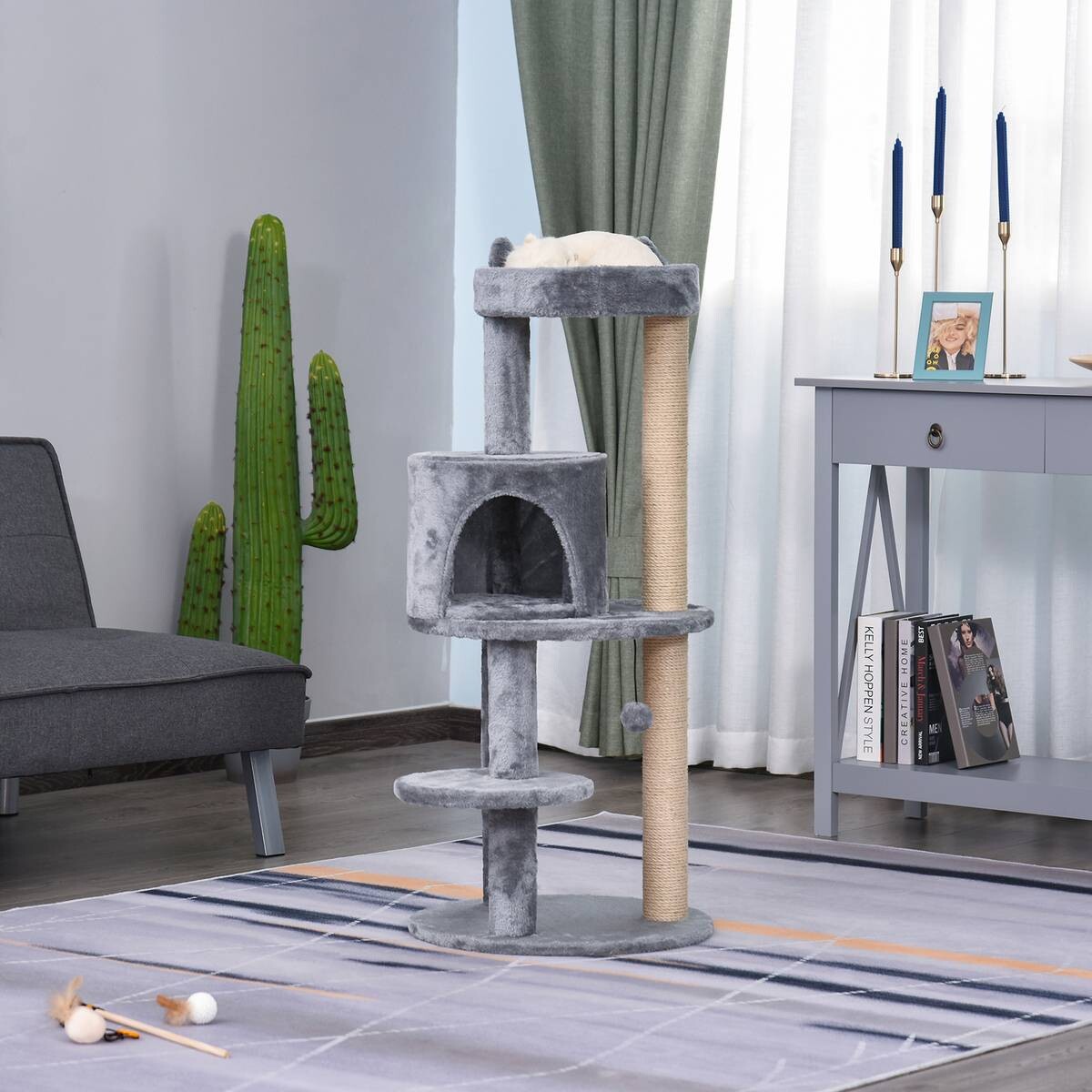 PawHut Katzenbaum grau Sisal B/H/L: ca. 48x104x48 cm