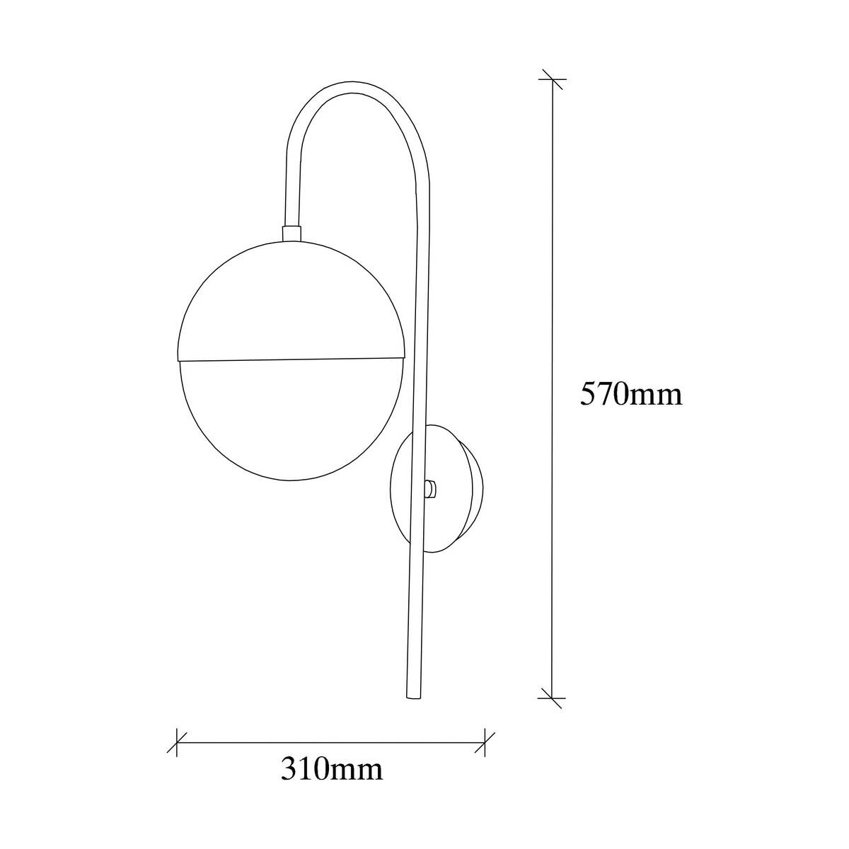 Opviq Wandleuchte Bastos bronze schwarz Metall Glas B/H/T/L/D: ca. 31x57x31x20x15 cm E27 1 Brennstellen