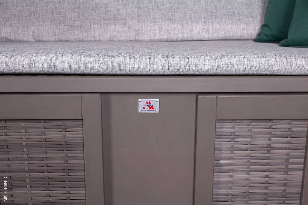 deVries Strandkorb PURE Wave XL grey Des. 484 grau Kunststoff B/H/T: ca. 140x160x80 cm
