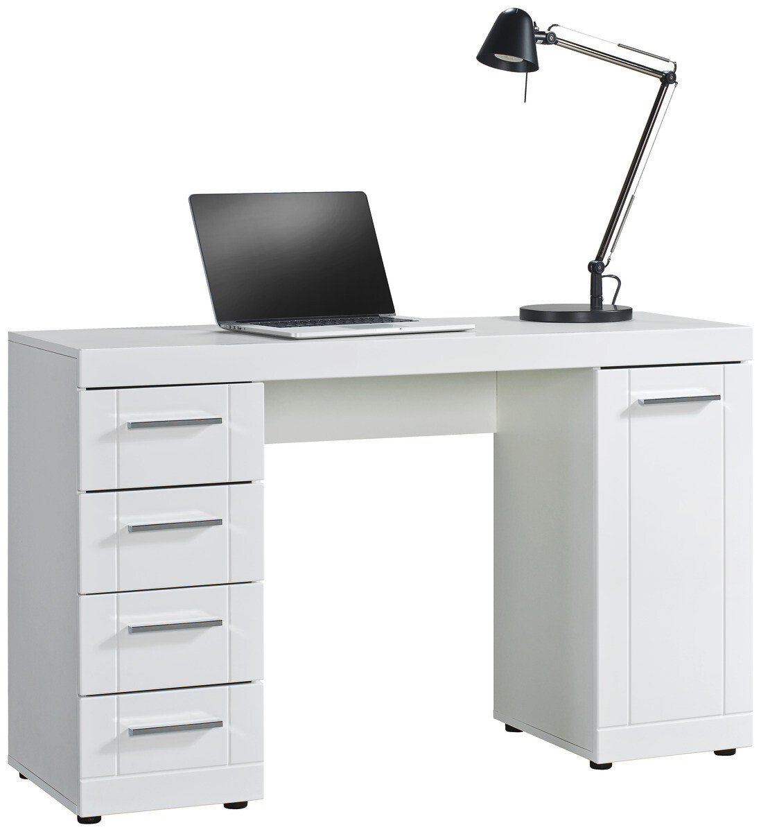 Schreibtisch Atlanta weiß weiß Hochglanz B/H/T: ca. 120x75x40 cm