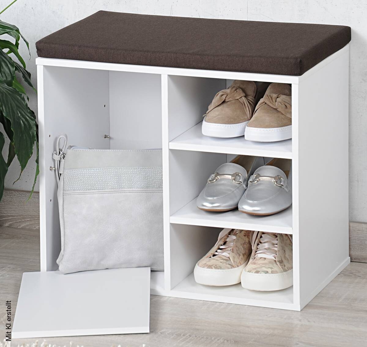 Kesper Schuhschrank weiß Holz B/H/L: ca. 48x29,5x51,5 cm