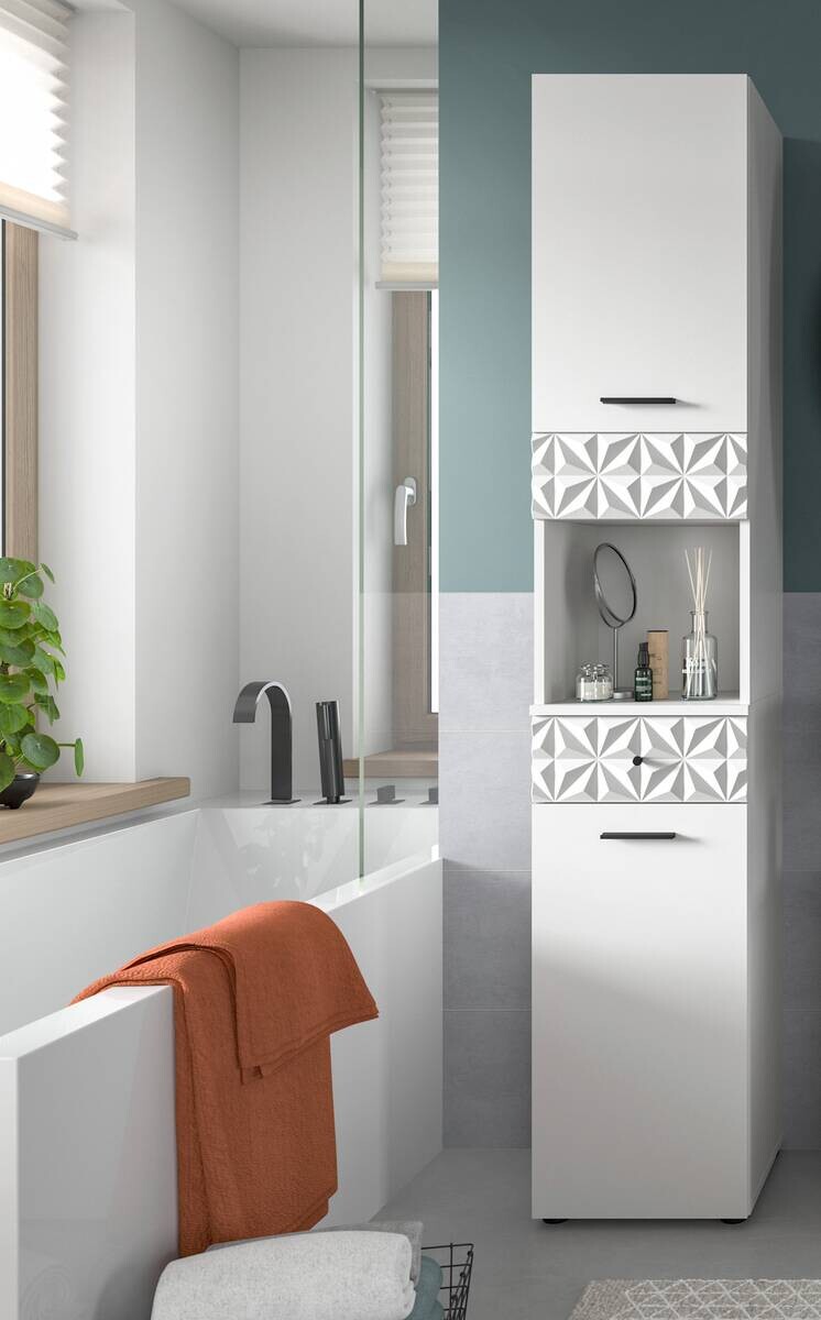 Hochschrank Prisma weiß B/H/T: ca. 35x187x34 cm