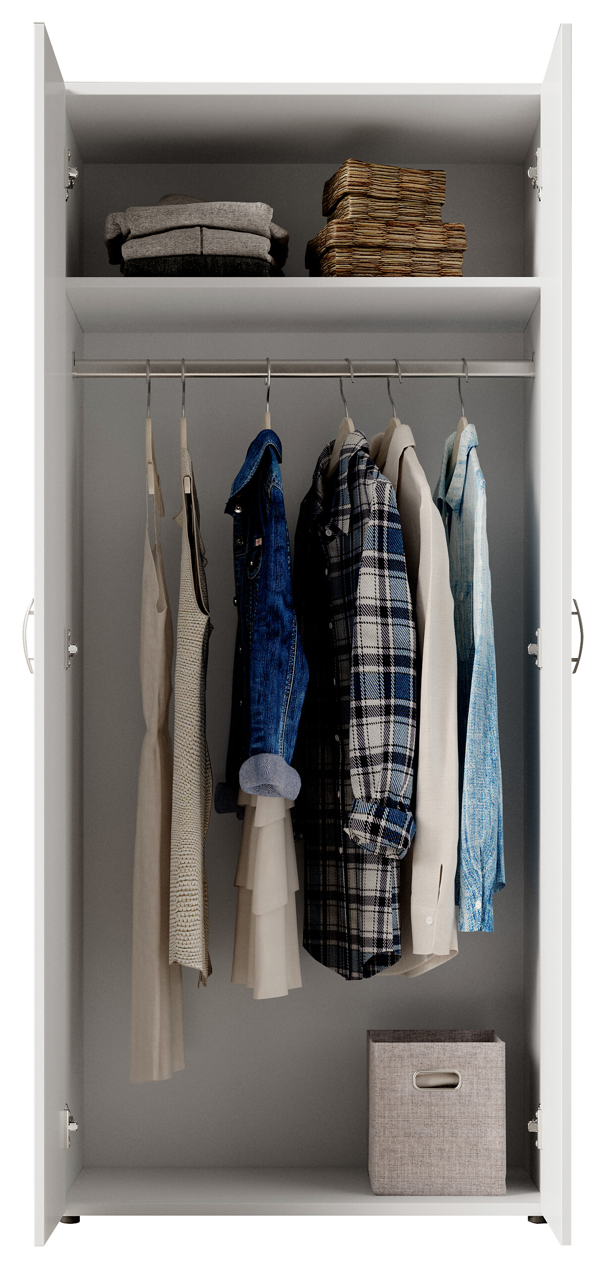 Kleiderschrank Joe weiß B/H/T: ca. 81x176x50,8 cm