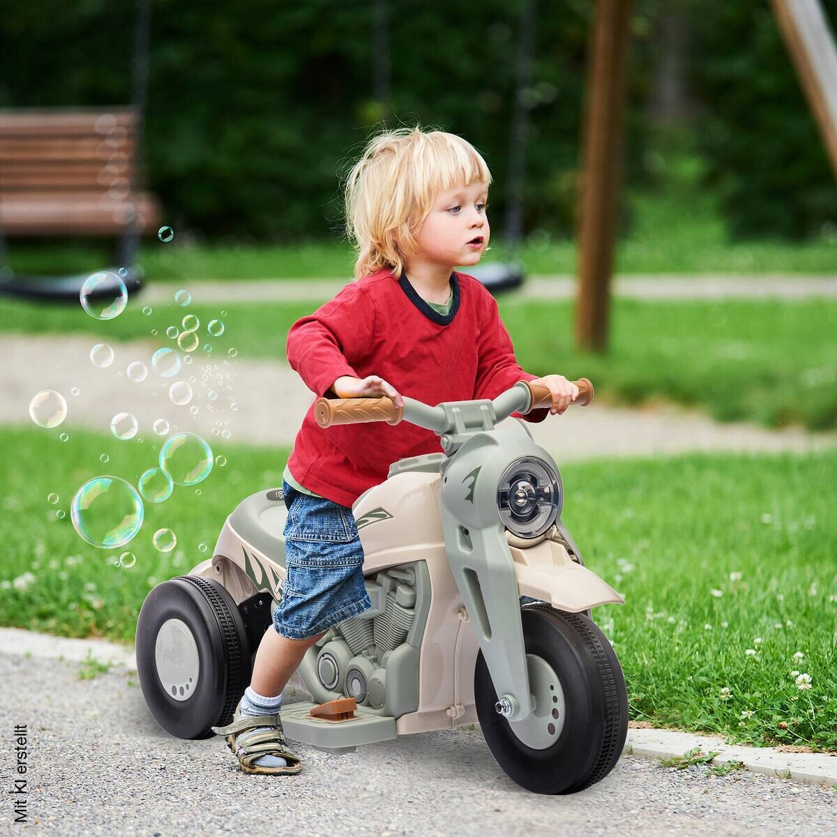 AIYAPLAY Elektromotorrad cremeweiß B/H/L: ca. 36x43,5x80 cm