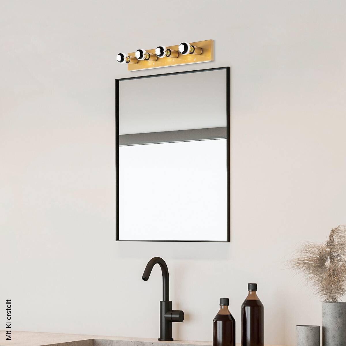 Opviq Wandleuchte gold Metall B/H/L: ca. 10x60x10 cm E27 4 Brennstellen