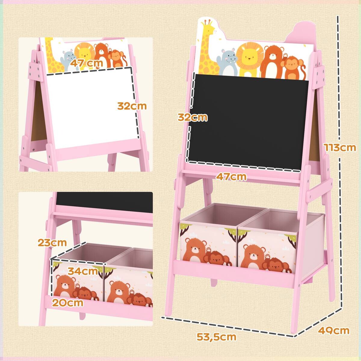 AIYAPLAY Kindertafel B/H/L: ca. 49x113x53,5 cm