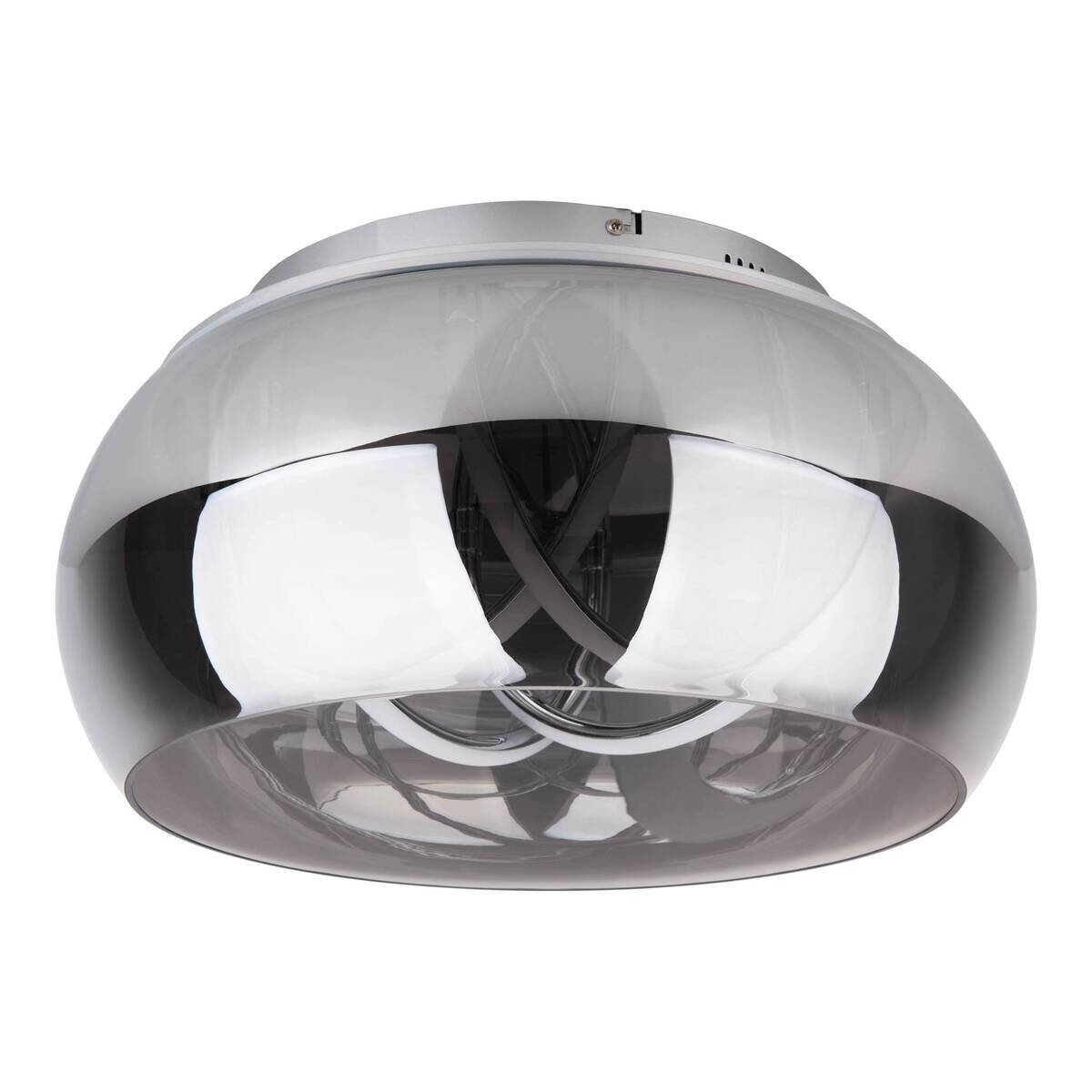 Näve Leuchten LED-Deckenleuchte Chrom Metall Glas B/H/T/D: ca. 45x23,5x45x45 cm