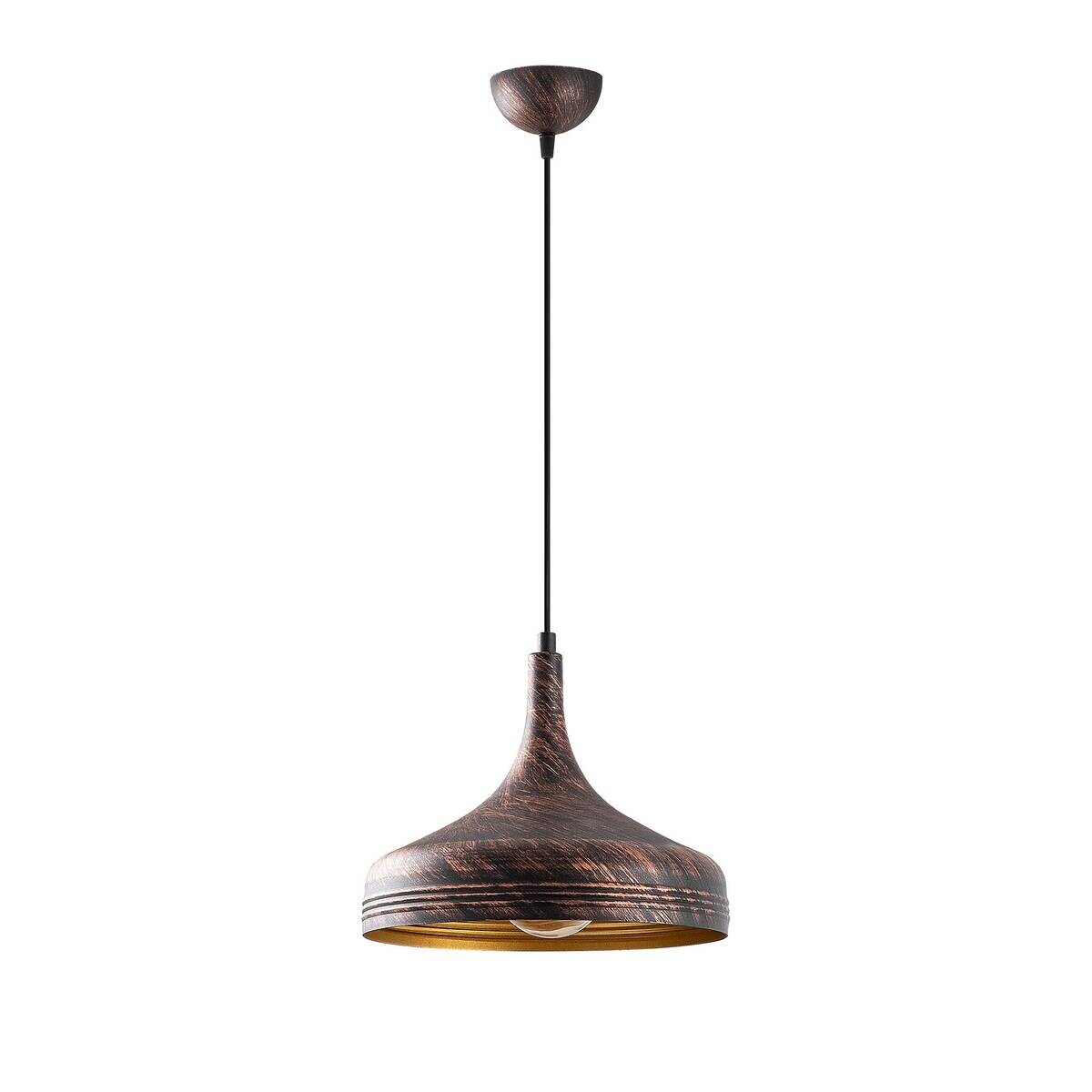 Opviq Pendelleuchte Kupfer B/H/T: ca. 30x123x30 cm E27 1 Brennstellen