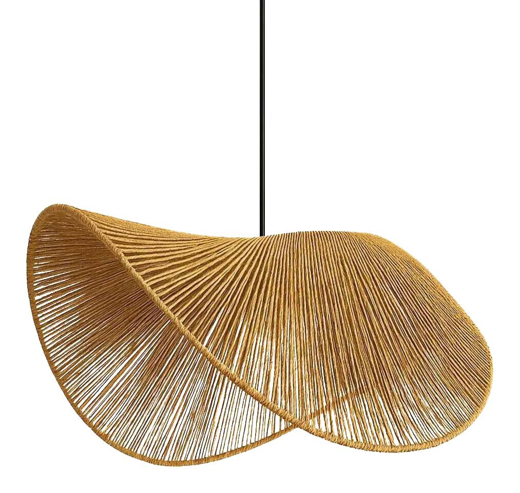 Opviq Pendelleuchte senf Kunststoff B/H/T/L/D: ca. 50x53x50x50x50 cm E27 1 Brennstellen