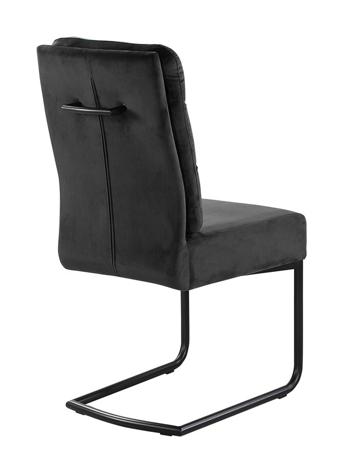 Schwingstuhl anthrazit Samt B/H/T: ca. 44x100x66 cm