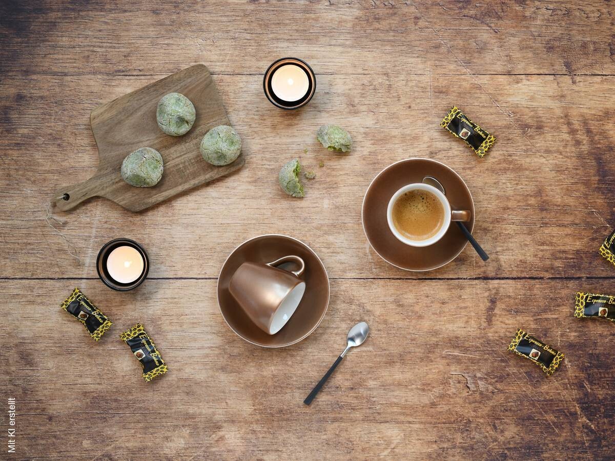 CreaTable Espressotassenset Golden Days gold Steinzeug 4 tlg.