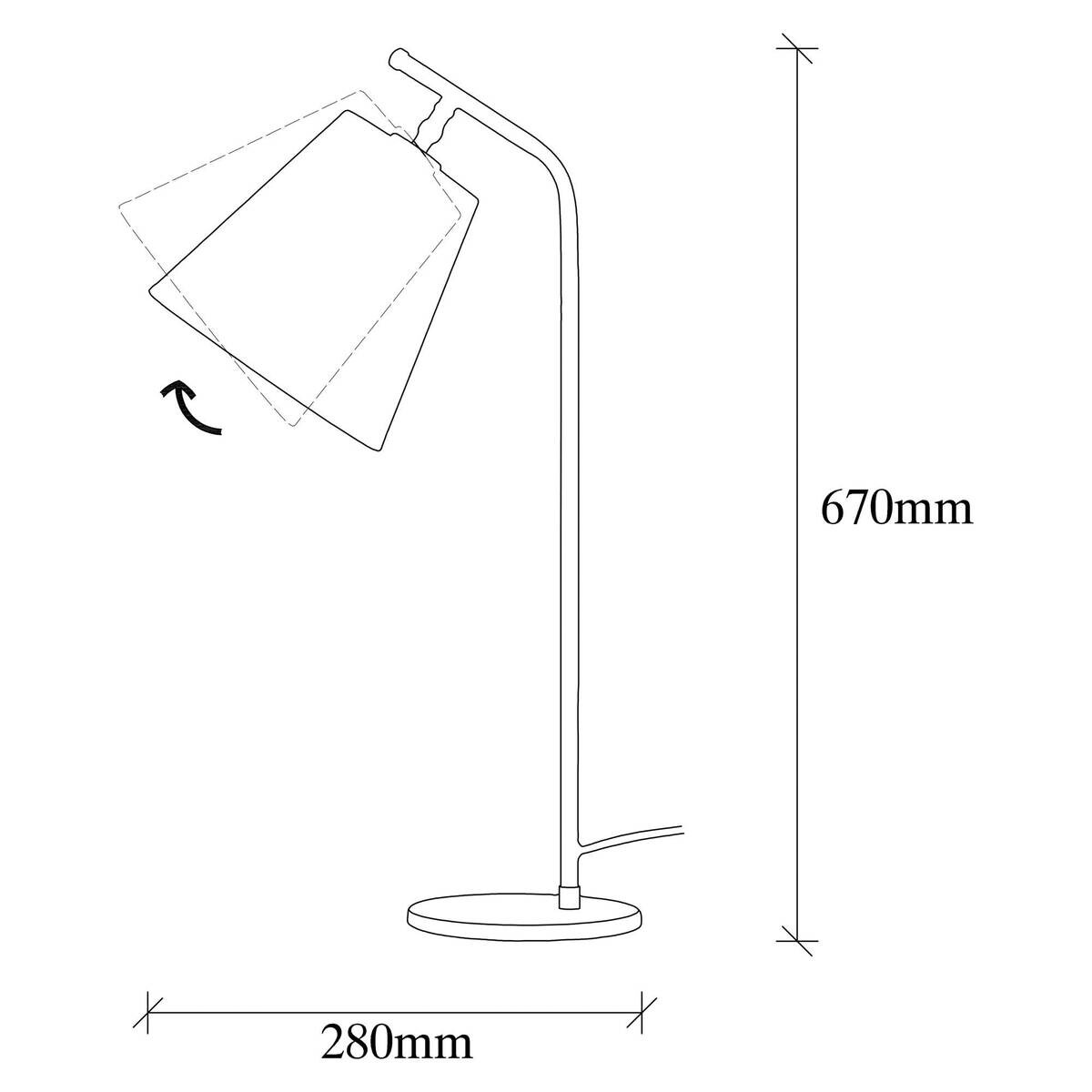 Opviq Tischleuchte schwarz Metall B/H/L: ca. 28x67x16 cm E27 1 Brennstellen