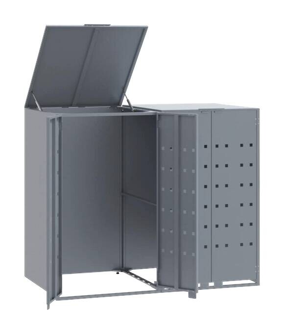 vidaXL Mülltonnenbox grau