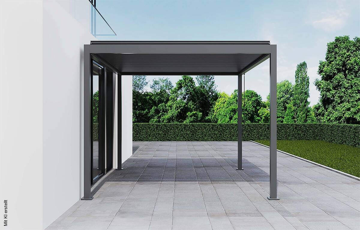 Pergola anthrazit Stahl B/H/L: ca. 296x247x389 cm