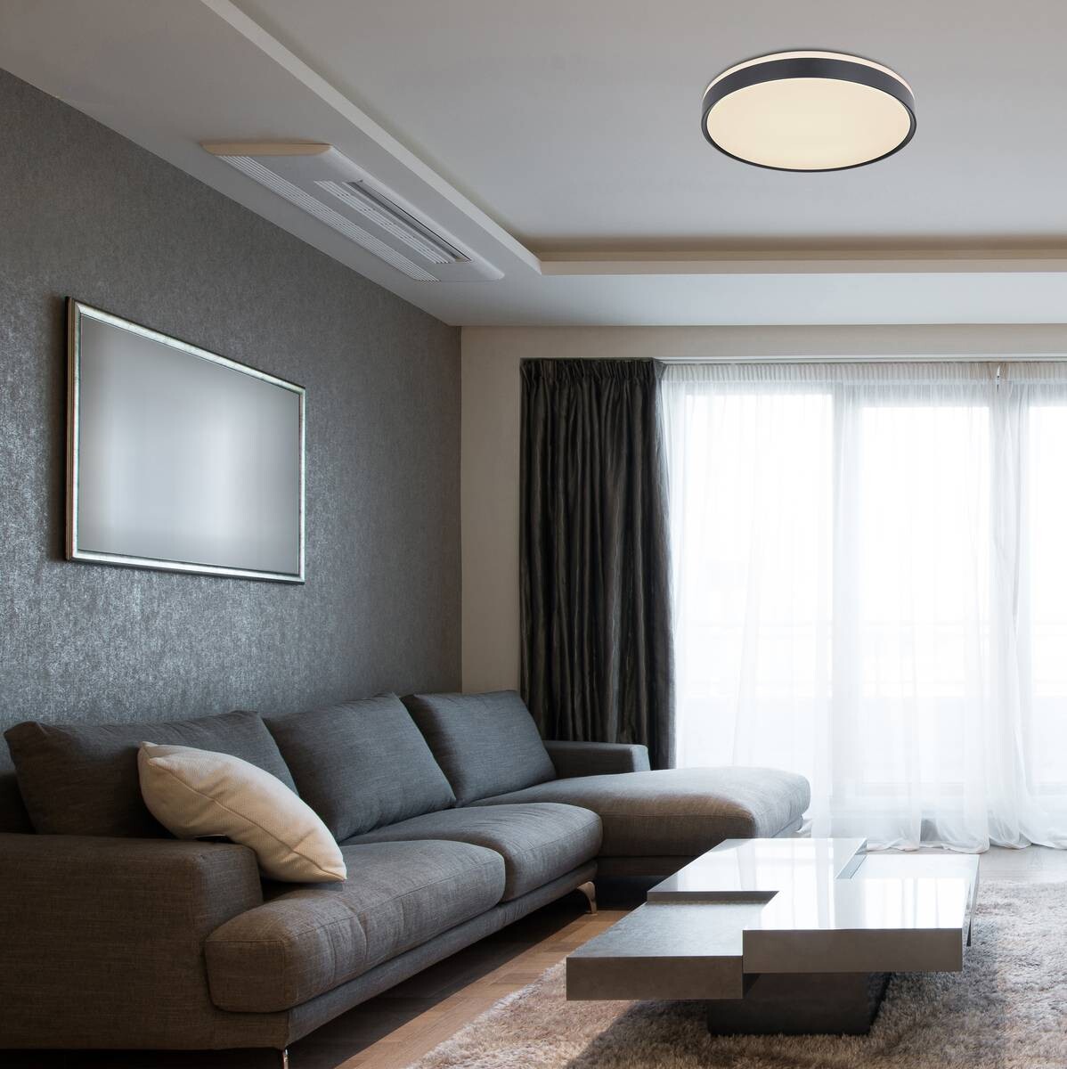 GLOBO Deckenleuchte SONNY 41587-24 schwarz weiß Metall Kunststoff H/D: ca. 9x49 cm