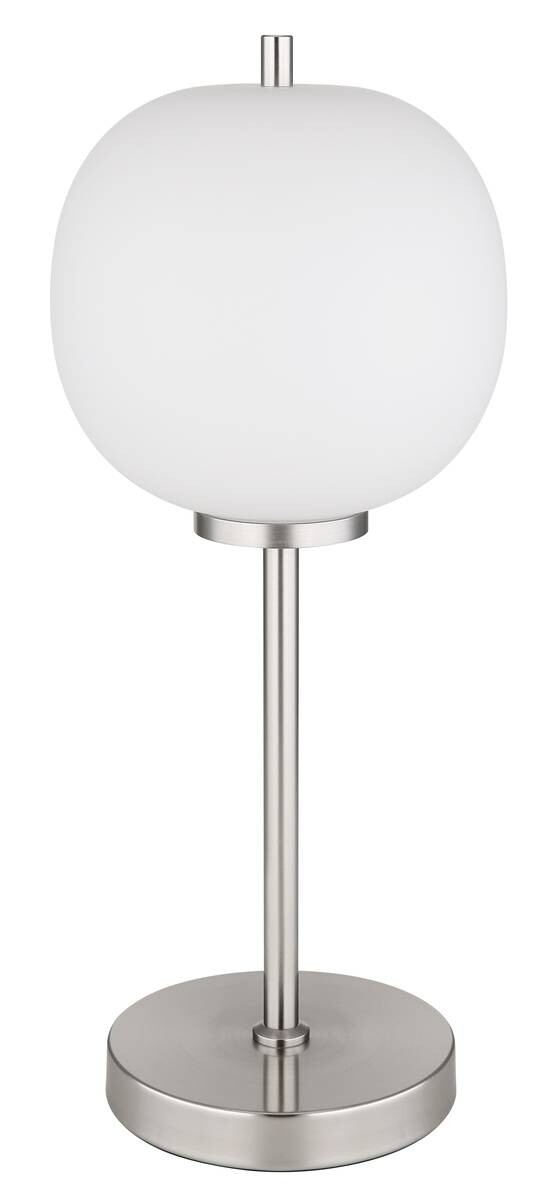 GLOBO Tischleuchte nickel Glas Metall H/D: ca. 45x18,5 cm 1 Brennstellen