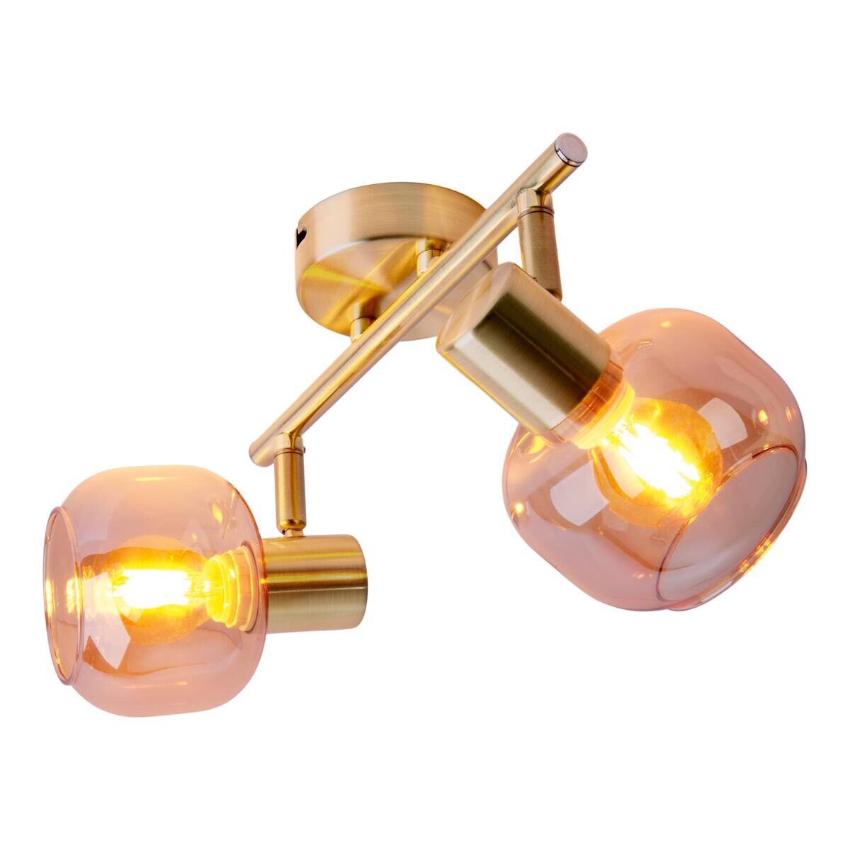 Näve Leuchten Spot gold Glas Metall B/H/T: ca. 40x20x10 cm E14 2 Brennstellen