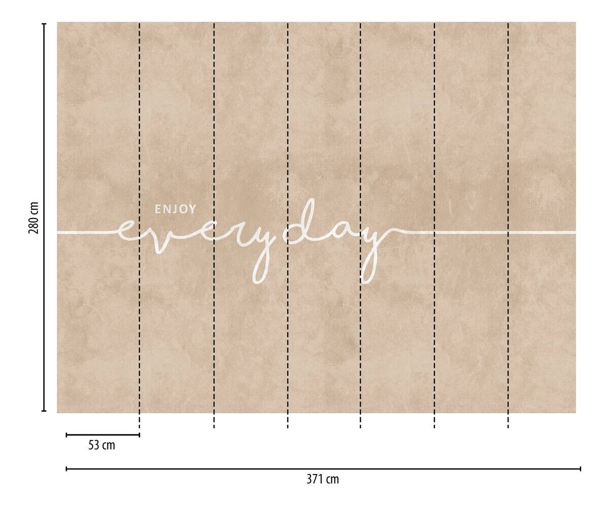 Livingwalls Fototapete Schrift weiß beige B/L: ca. 280x371 cm