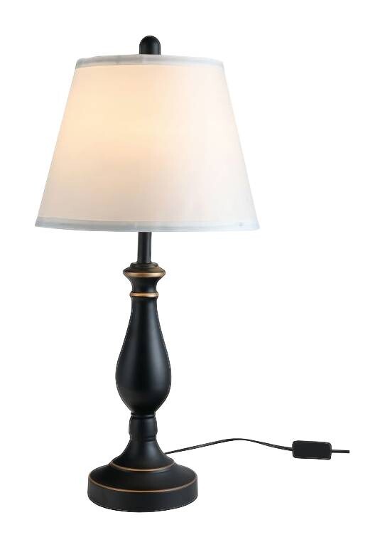 HOMCOM 3er Lampenset schwarz weiß Metall Polyester-Mischgewebe Stoff B/H/L: ca. 38x158x38 cm E27 3 Brennstellen