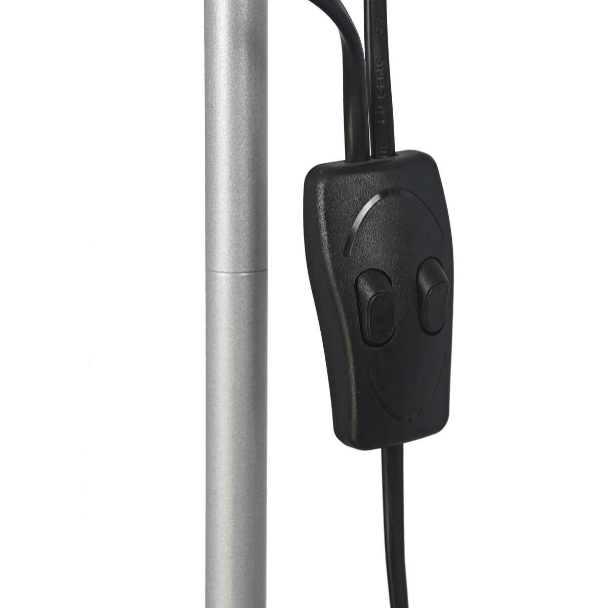 Sensation Stehlampe Biro Promo silber weiß Metall Kunststoff H: ca. 180 cm E27 2 Brennstellen