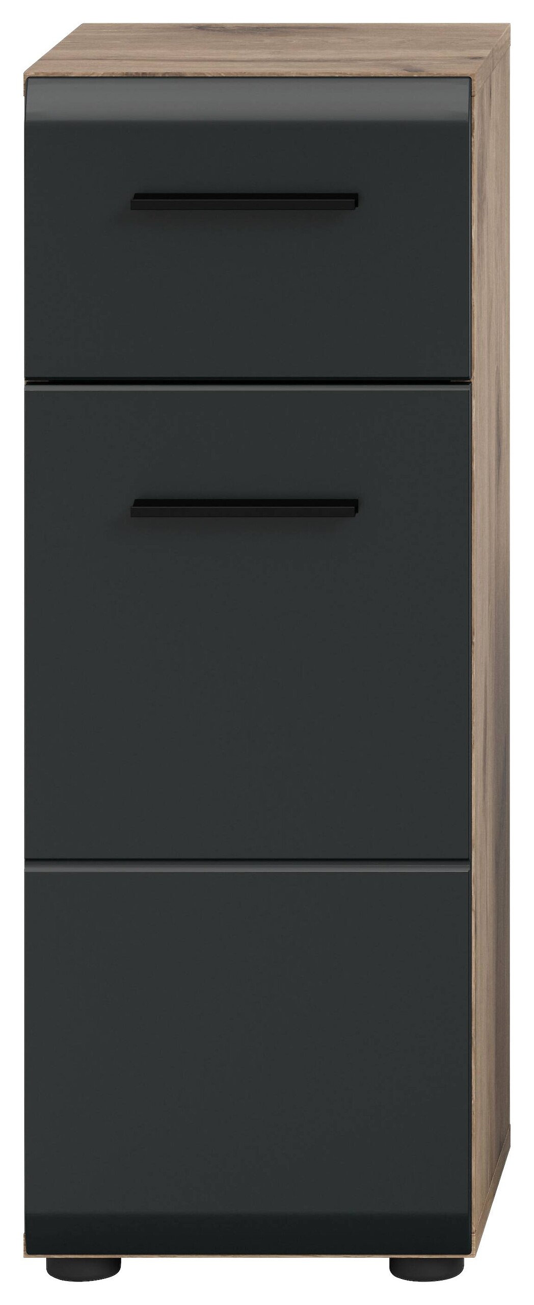 Schrank Ice Nox Oak Nachbildung schwarz matt B/H/T: ca. 30x80x30 cm