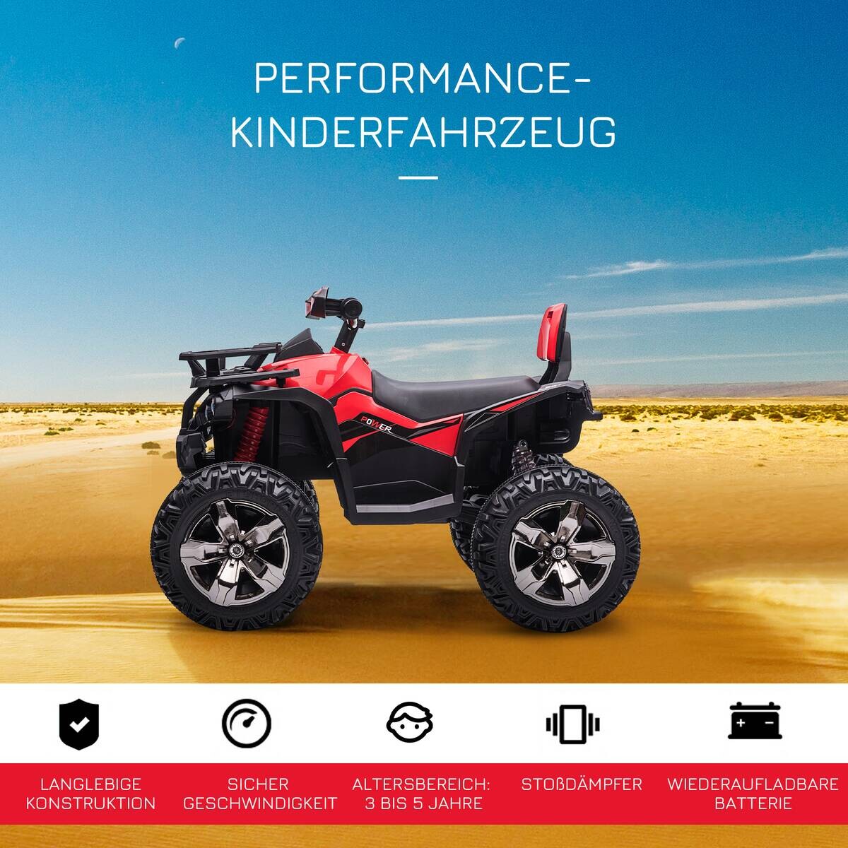 HOMCOM Kinderauto rot B/H/L: ca. 65x100x73 cm