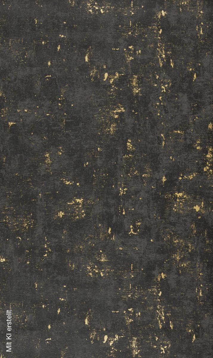 Vliestapete Betonoptik schwarz gold B/L: ca. 53x1005 cm