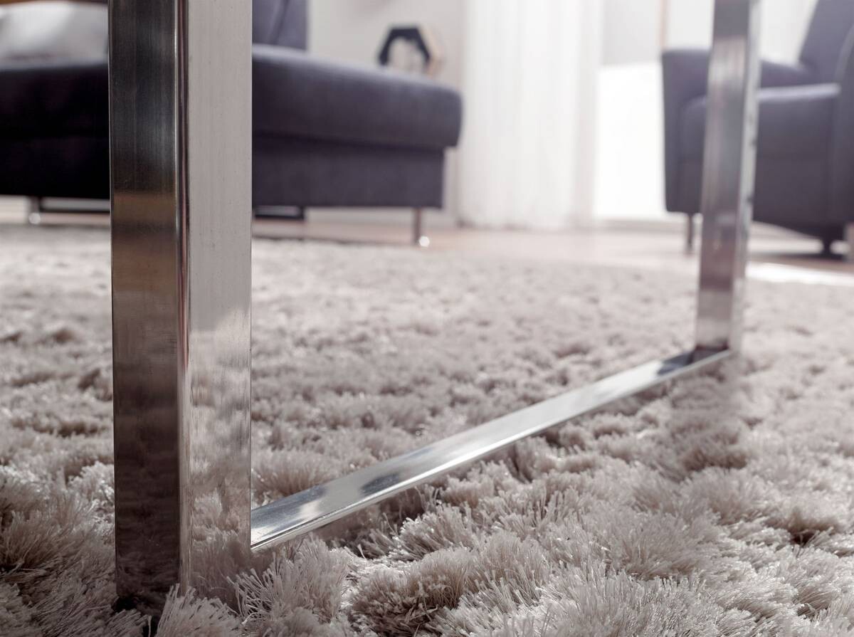 Wohnling Couchtisch natur Chrom Akazie Metall B/H/T: ca. 120x40x60 cm