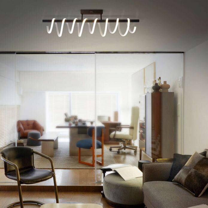 Näve Leuchten LED Deckenleuchte NV1374322 schwarz Aluminium Kunststoff B/H/T: ca. 100x27x100 cm null 1 Brennstellen