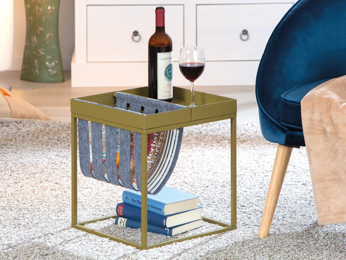 Zeitungsständer Club NY braun Metall B/H/T: ca. 35x40x35 cm