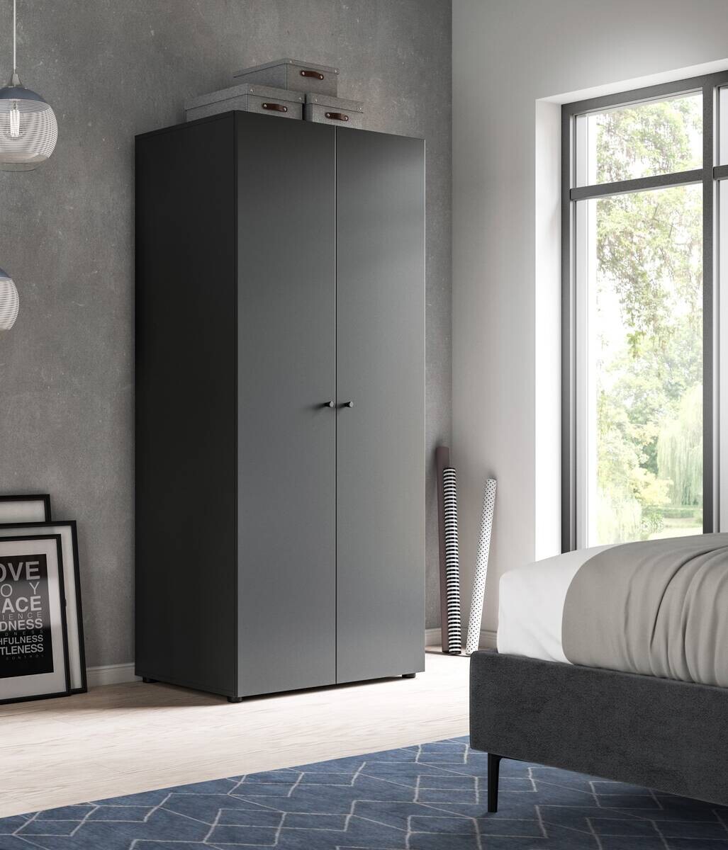 Kleiderschrank DARWIN anthrazit B/H/T: ca. 80x176x51 cm