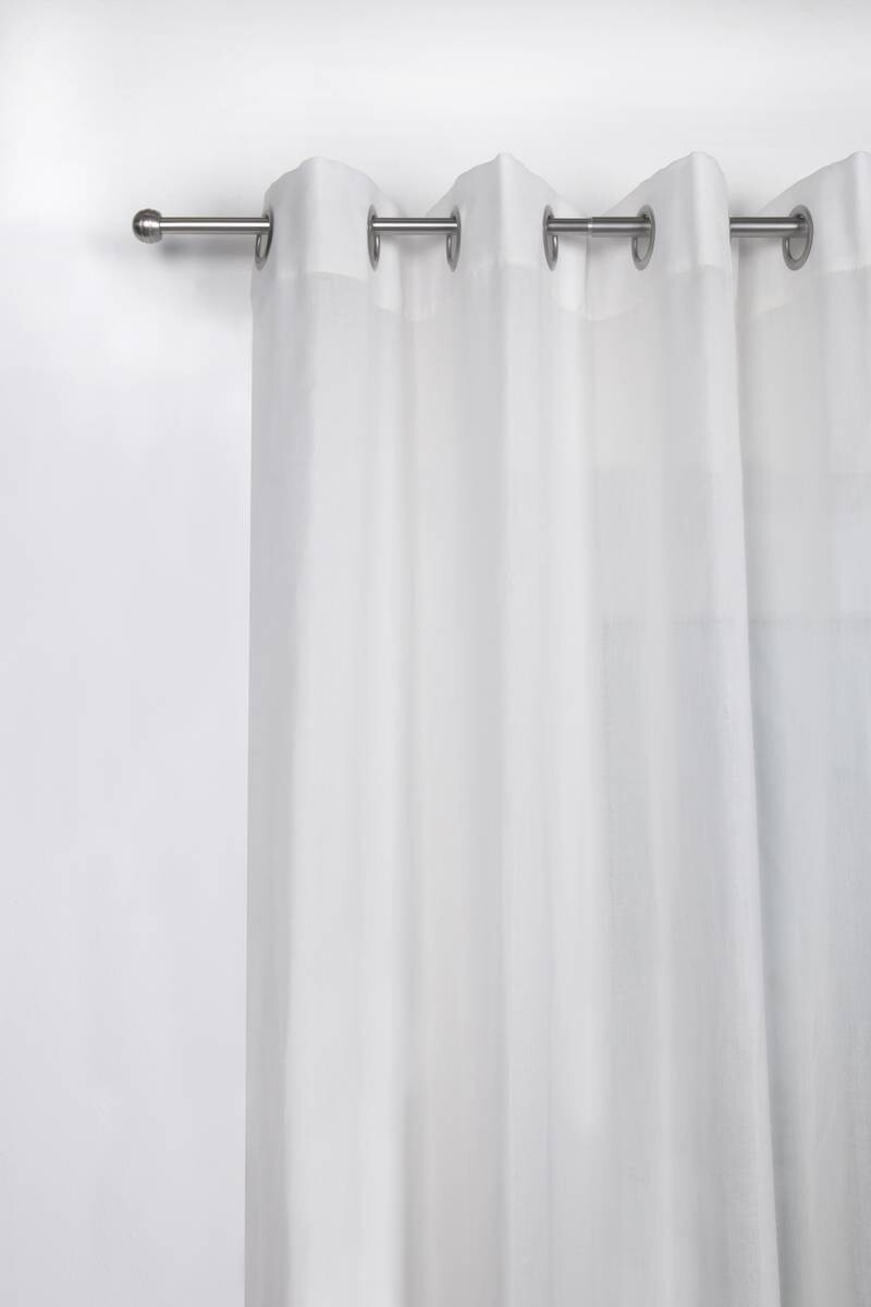 Gardinenstange Edelstahloptik Metall ausziehbar von ca. 120 bis 210 cm 1.0 Läufe