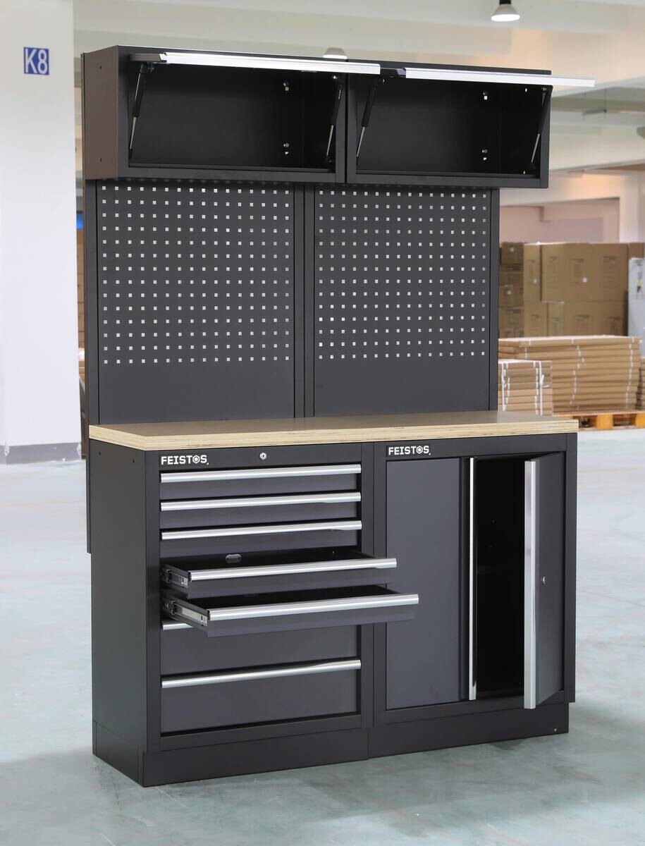 Werkstatteinrichtung Apollo schwarz B/H/L: ca. 136x200x46 cm