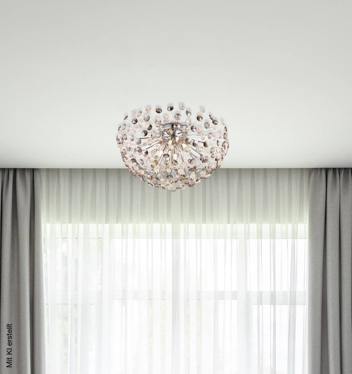 GLOBO LED-Deckenleuchte gold klar Metall H/D: ca. 25x45 cm 4 Brennstellen