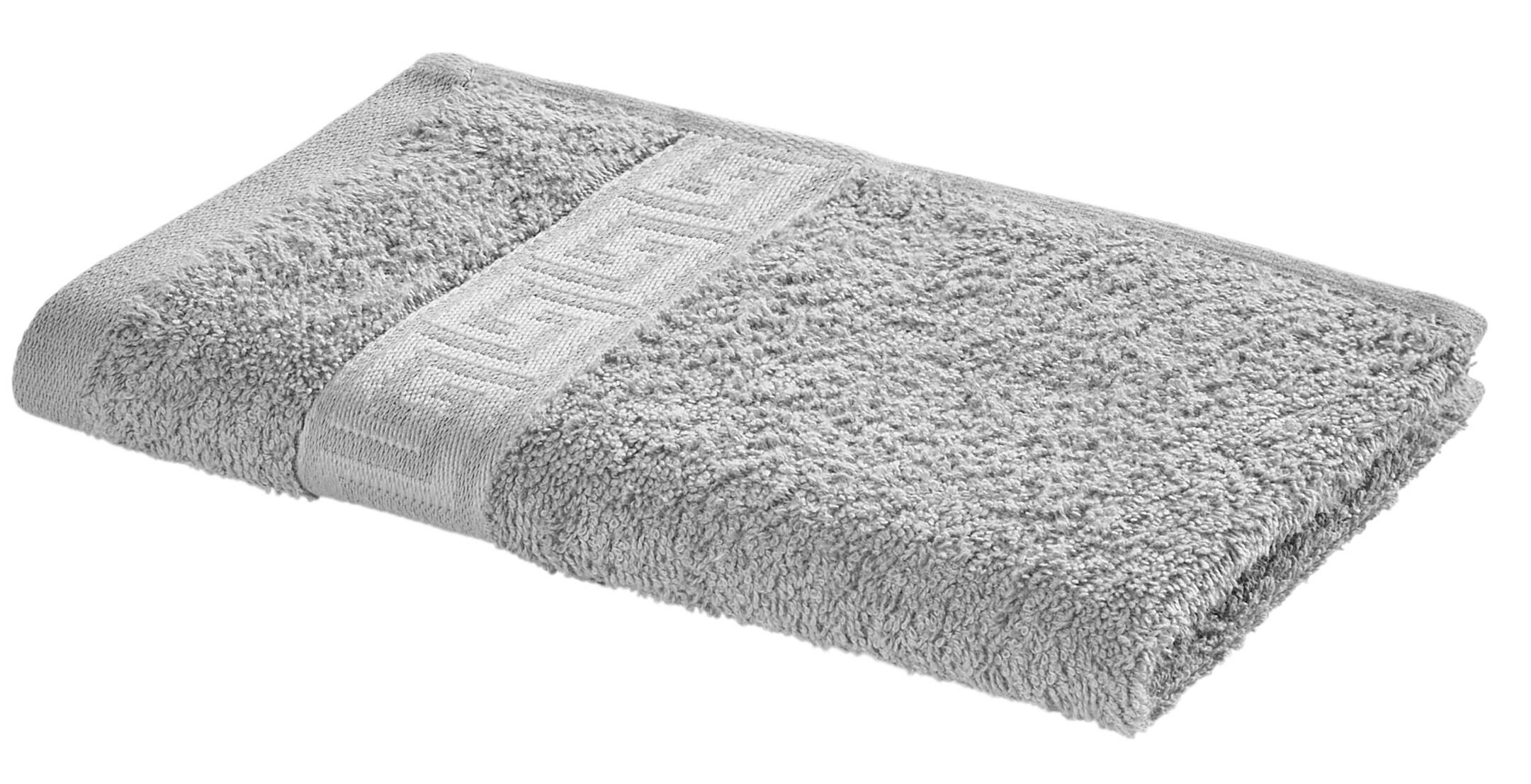 POCOline Gästetuch Mäander silber 100% Baumwolle B/L: ca. 30x50 cm