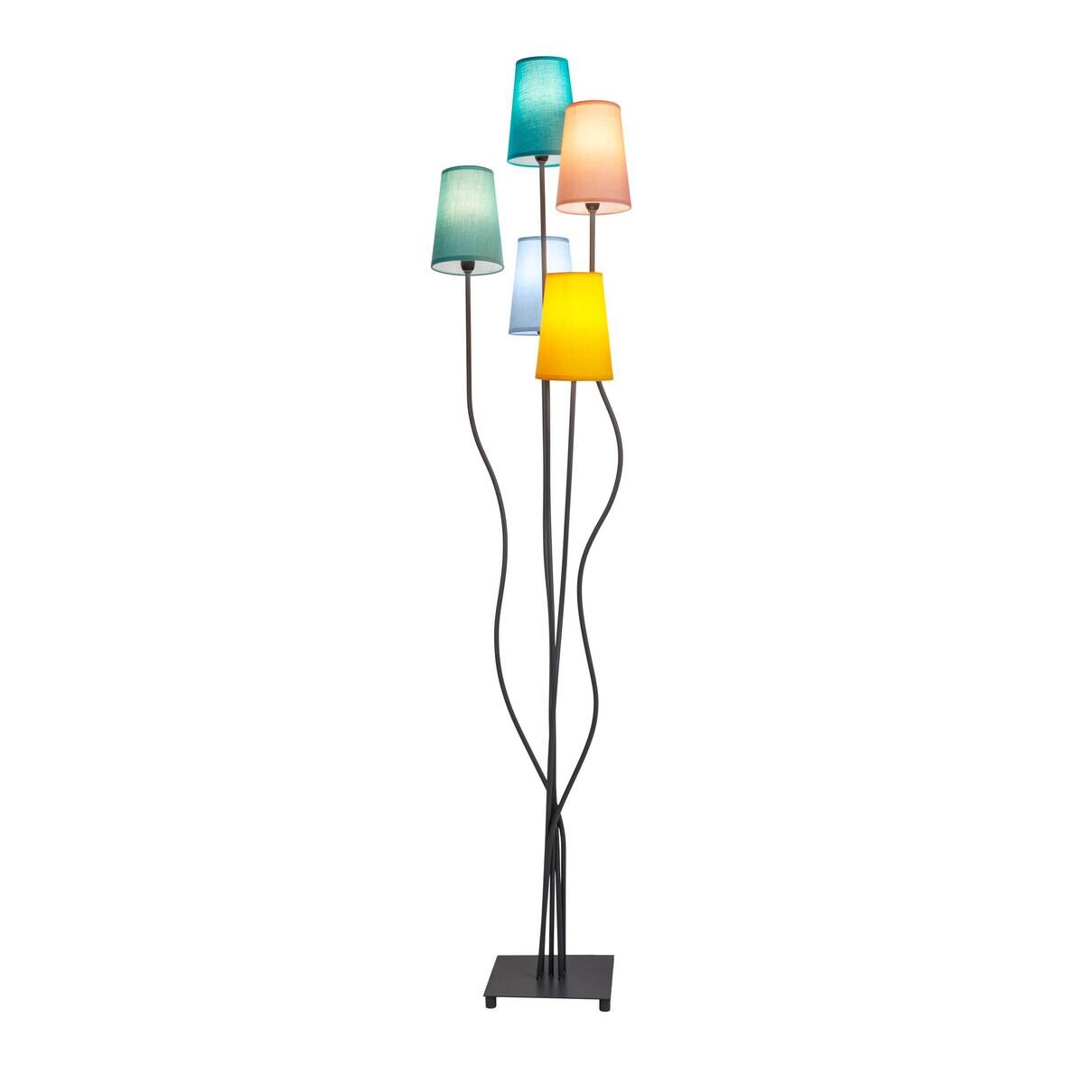 Näve Leuchten Stehlampe 2074761 multicolor Metall Textil B/H/T: ca. 35x163x40 cm 5 Brennstellen