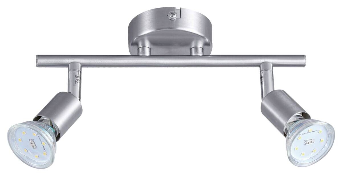 POCOline Spotbalken Boris nickel matt B/H/L: ca. 10x8x25 cm 2 Brennstellen