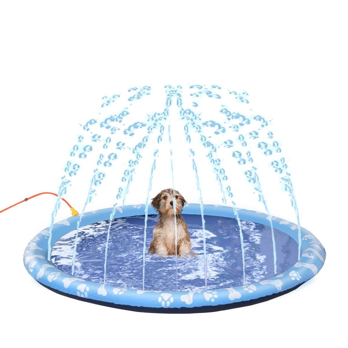 PawHut Hunde-Planschbecken blau Kunststoff B/H/L: ca. 150x1x150 cm